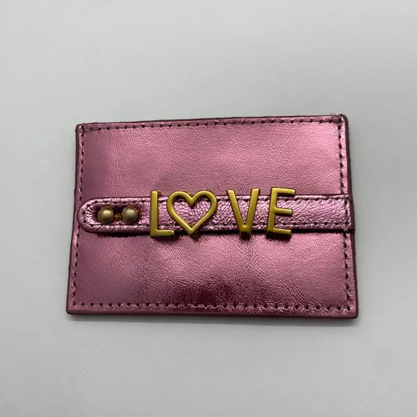 UMBI Leather Cardholder Metallic ROSE Pink - Image 3