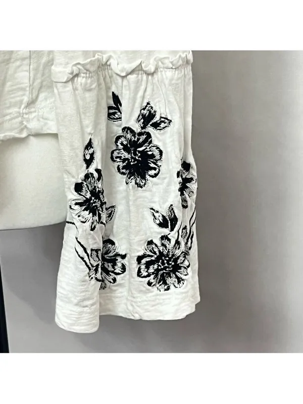 Anthropologie Annie Embroidered Off-The-Shoulder Blouse Size M Boho - Image 9