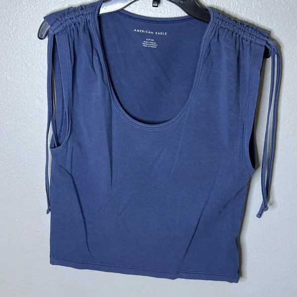 American‎ Eagle Women Blue Crop top size small - Image 2