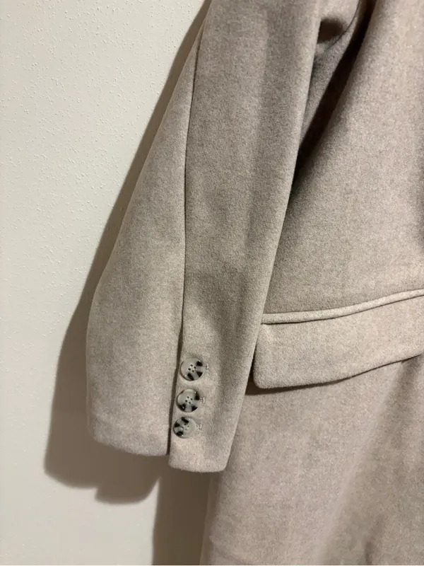 Baltic Born Anderson Double Breasted Long Coat Natural Size M/L - Image 10
