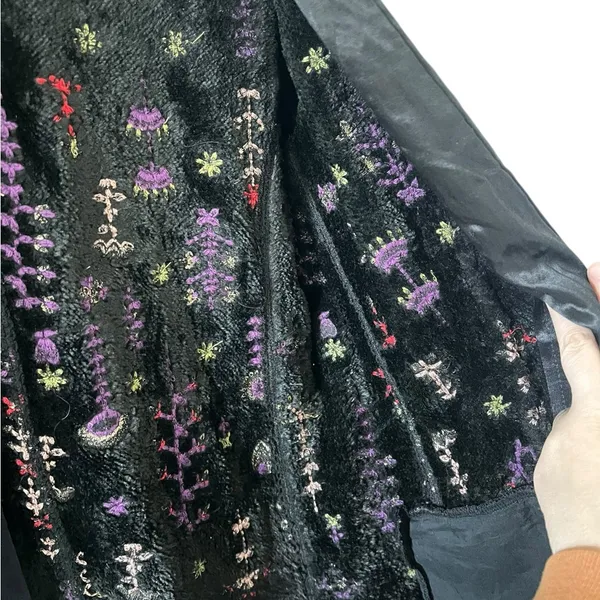 Anthropologie Bl^nk Embroidered Black Blazer Jacket - Image 9