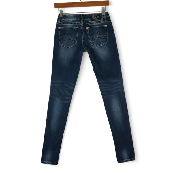 Miss Me Jegging Jeans Womens 26x30 JE1051GR Skinny Bling‎ Rhinestone Embroidered - Image 2