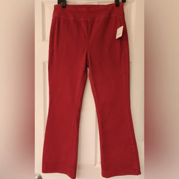 Free People We The Free In My Feelings Red Wine Cropped Slim Flare Jeans Small - Image 5