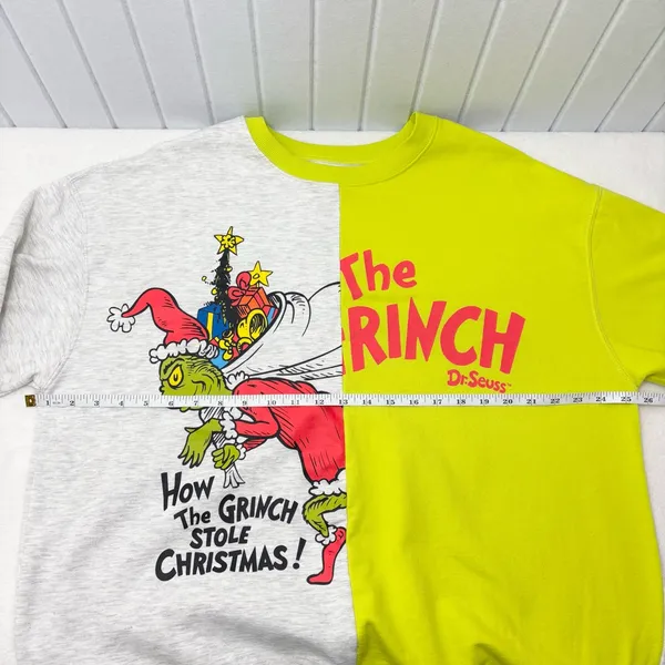 Dr. Seuss Grinch Christmas Sweatshirt Green and Gray‎ Size XXL - Image 5