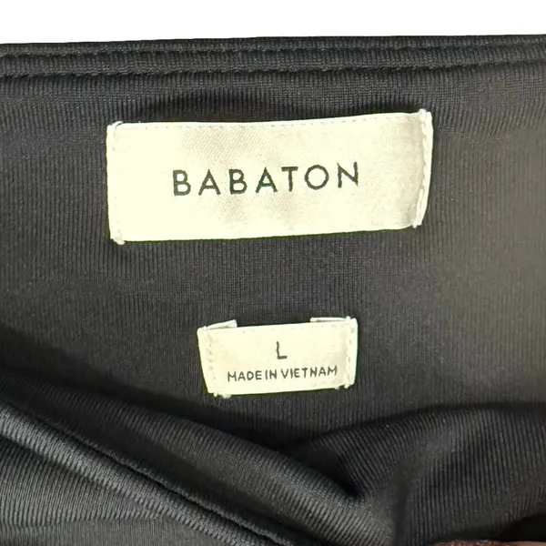 Babaton Black Square Neck Long Sleeve Nylon Spandex Thong Bodysuit Size L - Image 3