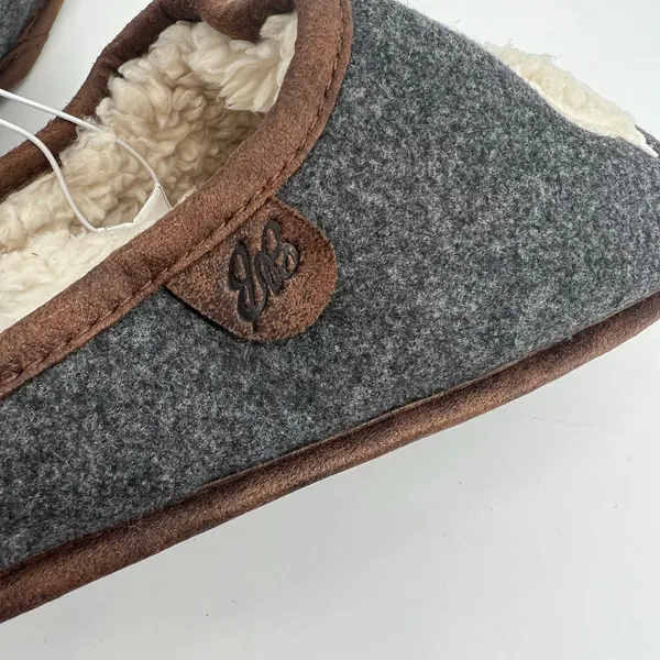 Eddie Bauer Women's Sherpa Lined Clog Slippers Dark Heather Grey Bear Motif 7-8 - Image 7