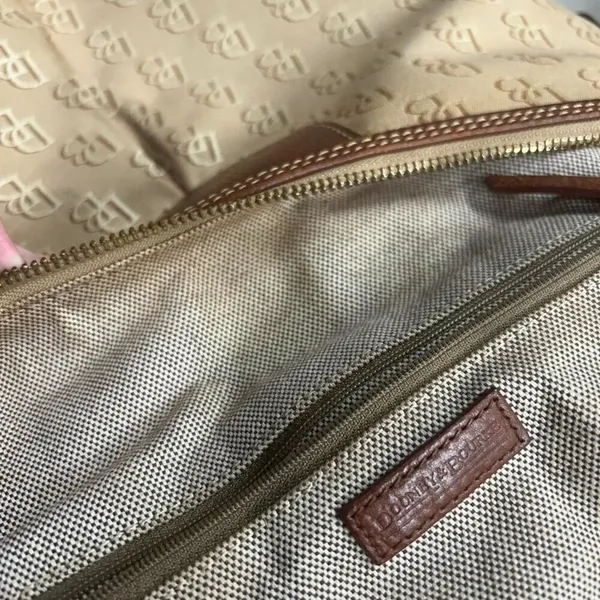 Dooney & Bourke Signature Monogram Luisa Shoulder Bag Leather Trim Brown - Image 6