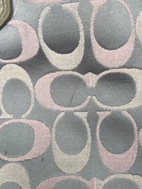 COACH Ashley Signature Sateen Carryall Satchel Handbag Purse Grey Pink F18450 - Image 3