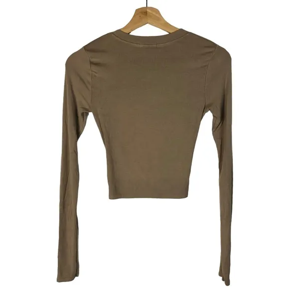LAMade‎ Brown Ribbed Long Sleeve Midi Skirt Two Piece Set XS - Image 4