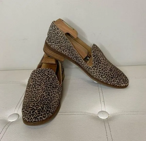 Cahill Leopard Print Loafer Eyelash Sophia Leather Loafers Size 10 - Image 4