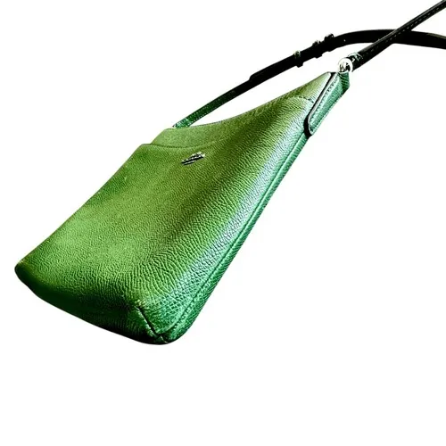 Coach Crossbody‎ Bag Green Pebble Leather Front Pocket Adjustable Strap - Image 5