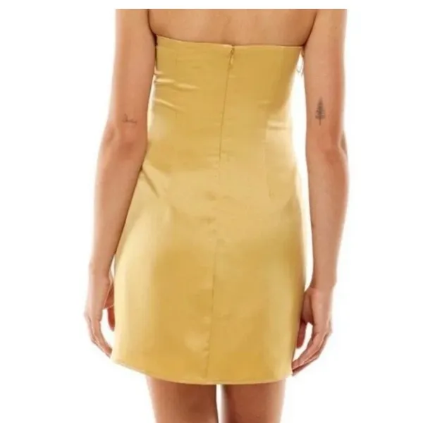WAYF x Emma Rose Kenny Strapless Gold Minidress Size Small - Image 7