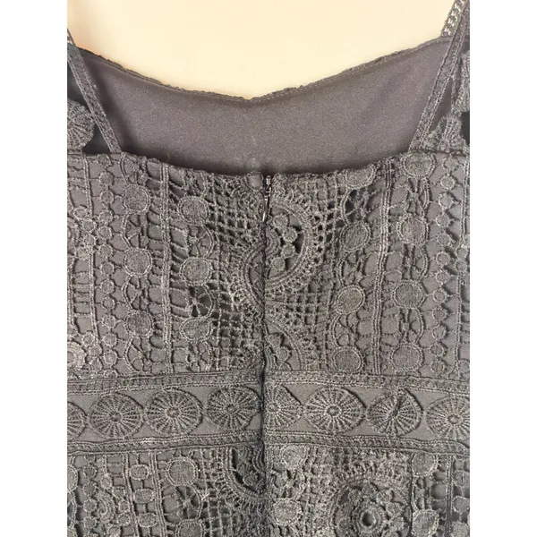 Lena Crochet High Low Dress Women Large Black Lace Ruffled Hem Whimsigoth Party - Image 9