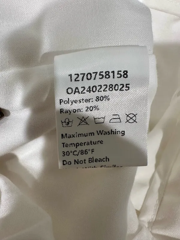 COMMENSE Pleated High Waist Wide Leg Pants White Size L - Image 5