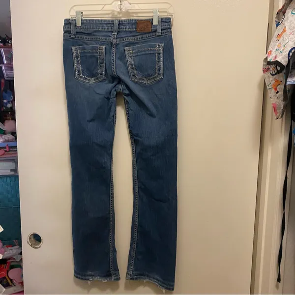BKE Womens Jeans 28x29 Waist 28” Sabrina Mid Rise Boot Cut Dark Blue Wash Denim - Image 12
