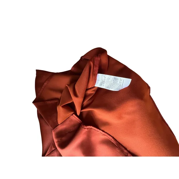 Banana Republic Rust Red Sleeveless Blouse Small Oversized Collar Button Front - Image 10