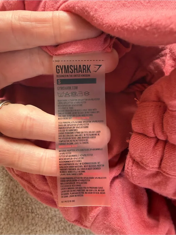 Gymshark Ruched Sports Bra‎ Pink Drawstring Back Size Small - Image 4
