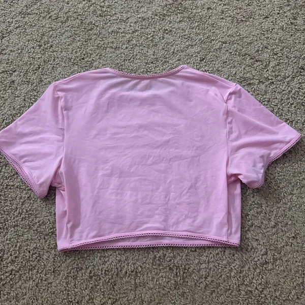 SKIMS Valentine's Collection Fits Everybody Pink Crop Top - Image 2