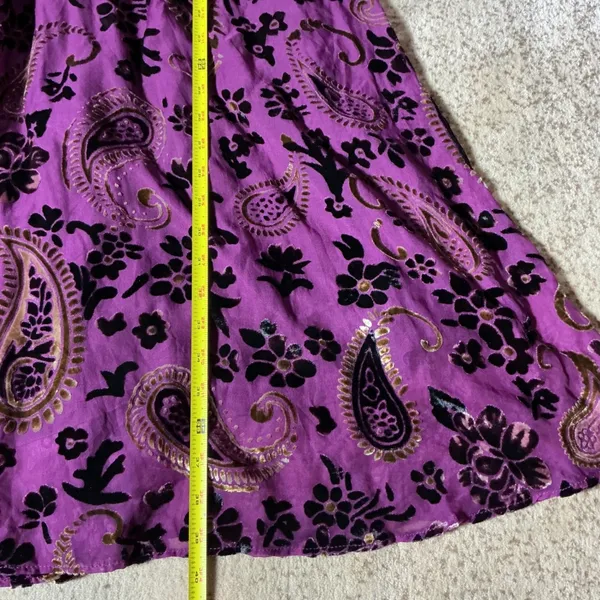 NEW Piper & Scoot Albie Purple Burnout Velvet Paisley‎ Midi Dress L PSD4193-PS - Image 3