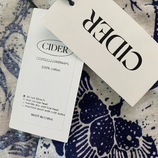 Cider Wmns‎ Blue White Floral Tie Front Cutout Cotton Romper CD2021121048944PS M - Image 4