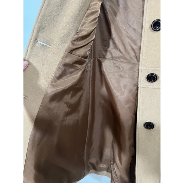 Kenneth Cole Wool Trench Coat in Camel Brown Size 4 Tan Vintage 90s - Image 4