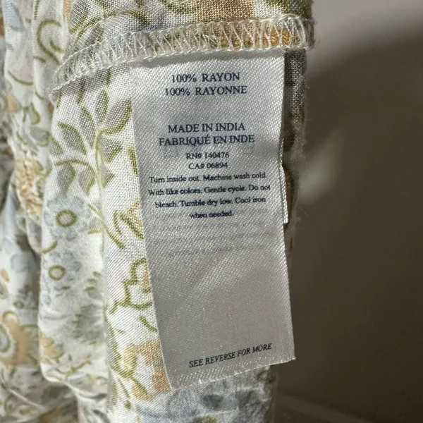 Faherty Carmen Floral Print Wrap Midi Dress‎ Ruffle Short Sleeve Hi Low Small - Image 6