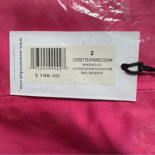 WeWoreWhat Hot Pink Strapless Feather Trim Slit Maxi‎ Dress Size 2 - Image 5