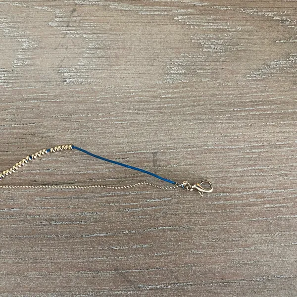 NWOT Anthropologie Blue Cord & Gold Beaded Bracelet - Image 2