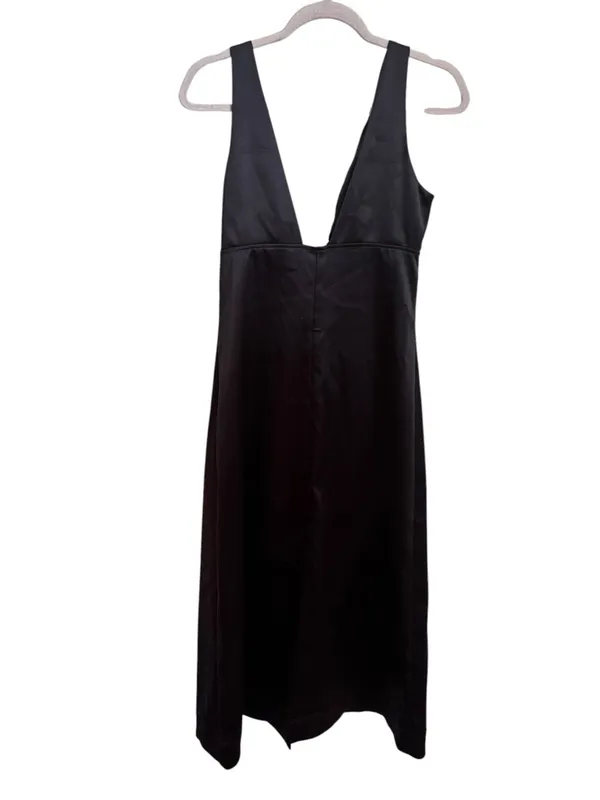 GANNI V-Neck HALTER Sleeveless DRESS in black 38 - Image 5