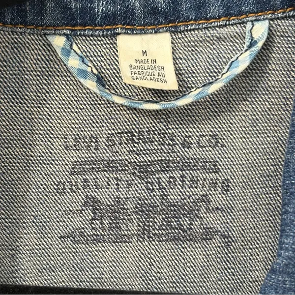 Levi's Blue Denim Button Front Jean Jacket Sz M - Image 4