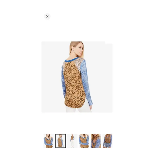 We The Free People Friday Night Long Sleeve Top Size S Animal Print - Image 6