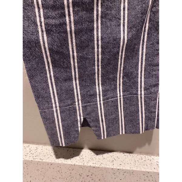 Brandy Melville John Galt Blue Gray White Pinstripe Cotton Trouser‎ Pants XS - Image 7