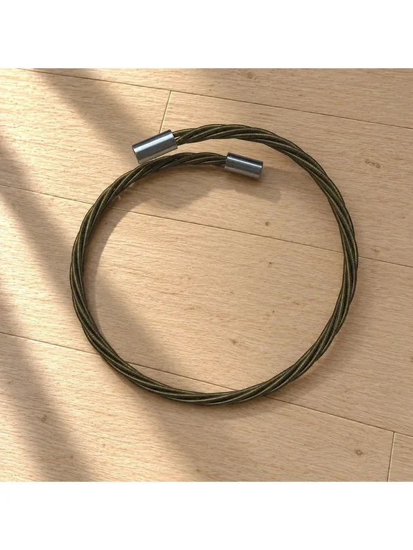 Set of 2 Twisted Cable Wire Cuff Bracelets Silver Bronze Tone Minimalist - Image 3