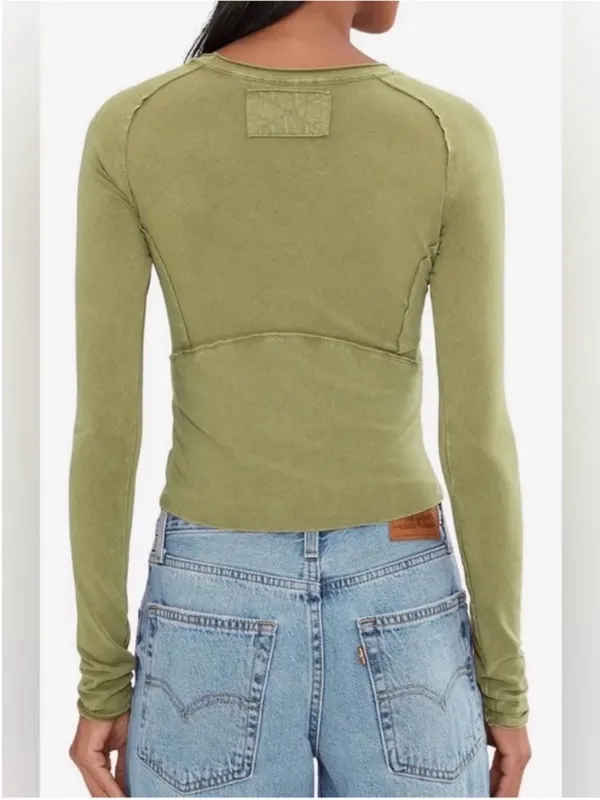 NWOT Free People We The Free Protagonist Long Sleeve - Mossy moss Green - S *IR* - Image 8