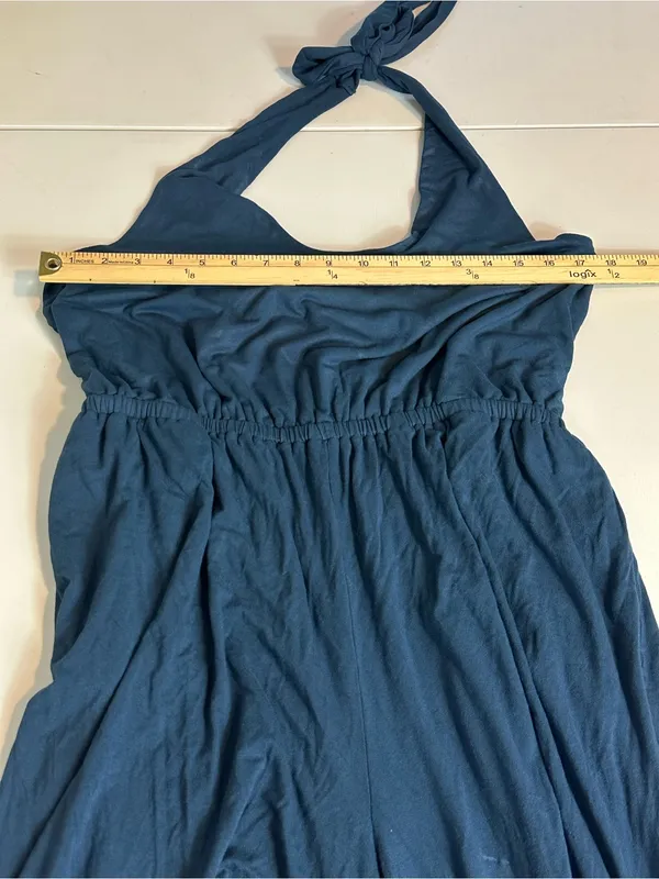 Old Navy Waist-Defined Halter Minimalist Wide Leg Relaxed Fit Jumpsuit Size L - Image 5