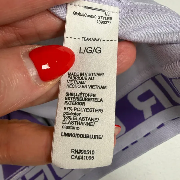 Under Armour Large Sports Bra Crossback Mid-Impact Purple 1390377 Gym Workout - Image 7