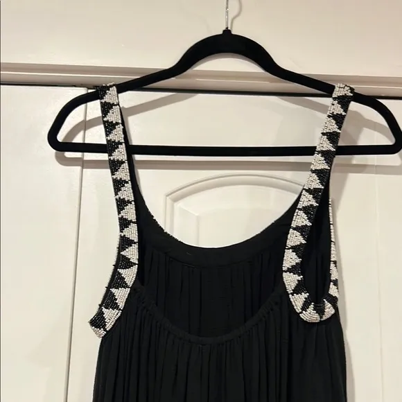 Zara Black Maxi flowing Grecian Dress medium with beaded straps. Never worn‎ - Image 5