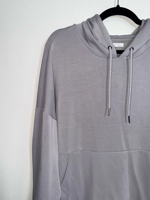 Maurices Scuba Hooded Sweatshirt Light Gray Pullover Loungewear - Image 3