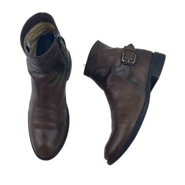 Frye Shirley Booties Women’s Size 6.5 Brown Leather Ankle Zip Distressed Cowgirl - Image 4