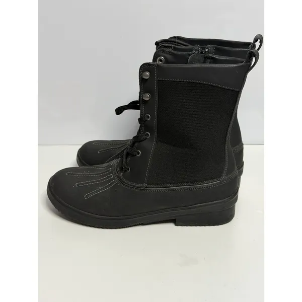 Women's Clarks-Carima Luna-Black Leather Textile Zip Boots Sz 9.5 M C-2 - Image 4