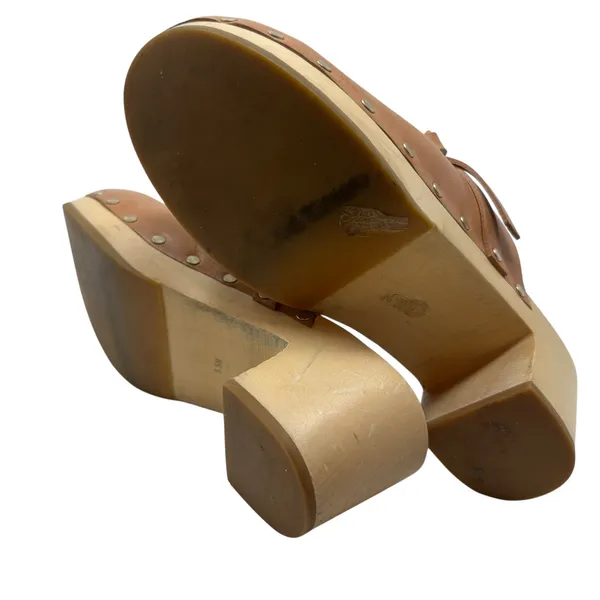Loeffler Randall‎ Roberta Low-Heel Clogs Cognac Leather Brown Tan Size 5.5 - Image 14