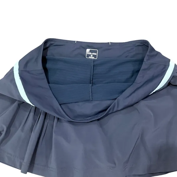 Title Nine Womens Pleated Athletic Skort Gray Blue Trim Tennis Golf Skirt Size M - Image 2