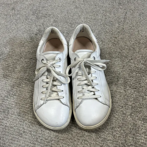 Birkenstock Bend Low Shoes Womens 9.5 White Leather Sneakers 40 Casual Lace Up - Image 2