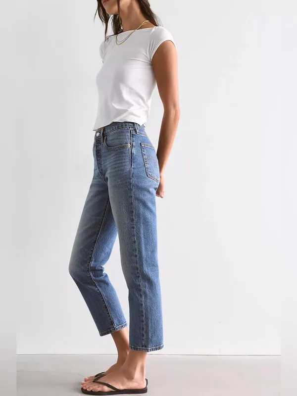 Levi’s 501 Denim High-Rise Cropped Jeans - Image 3