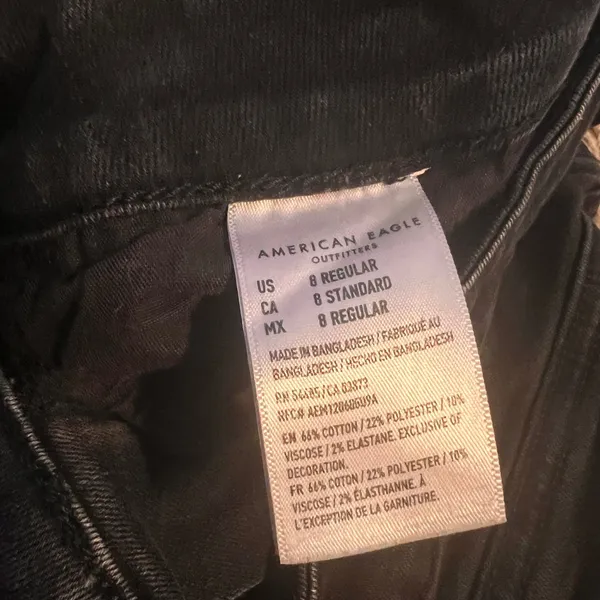 American Eagle Women's Black Wash‎ Next Level Stretch Legging Jeans - Image 3