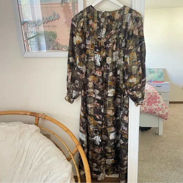 Anthropologie Blair Metallic Shimmer Maxi Dress in Size XS - Image 6