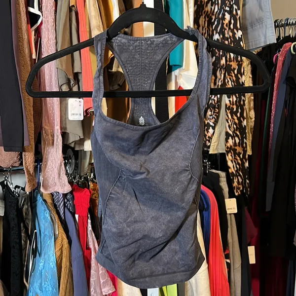 NWOT free people movement good karma long tank washed black - Image 3