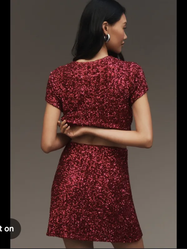 Anthropologie Tilda Sequin Mini Slip Skirt - Image 3