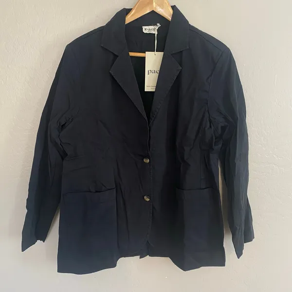 NWT Pact Cotton Twill Blazer Womens Sz Medium Workwear Career Organic Cotton - Image 2