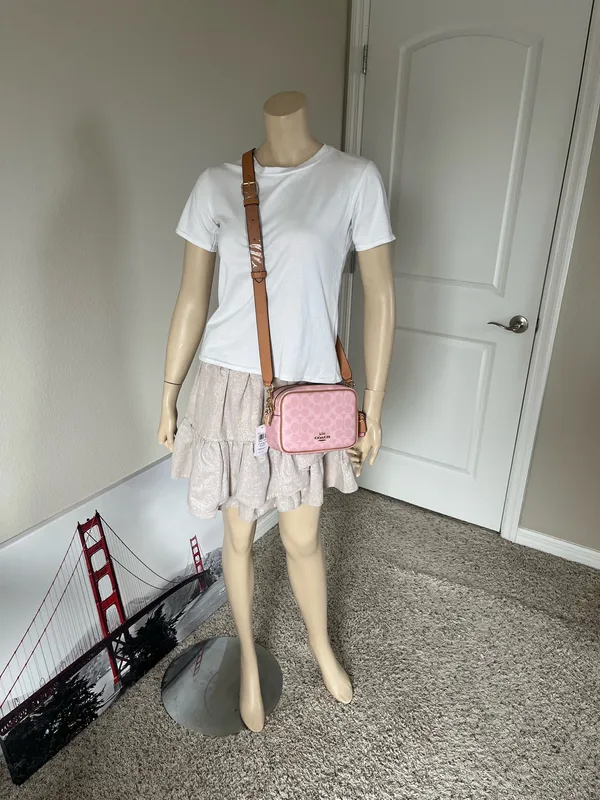 Coach Mini Carey Crossbody Bag In Signature Canvas With Charms - Image 9